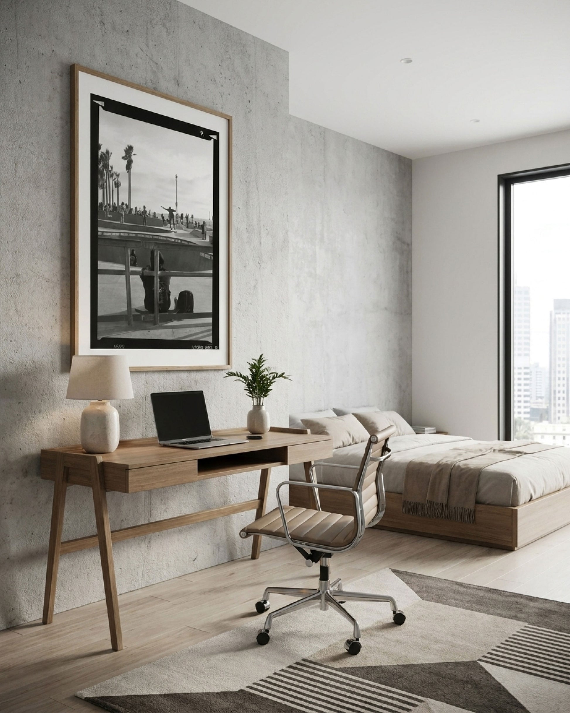Modern room deco with a Large Black and white photo frame